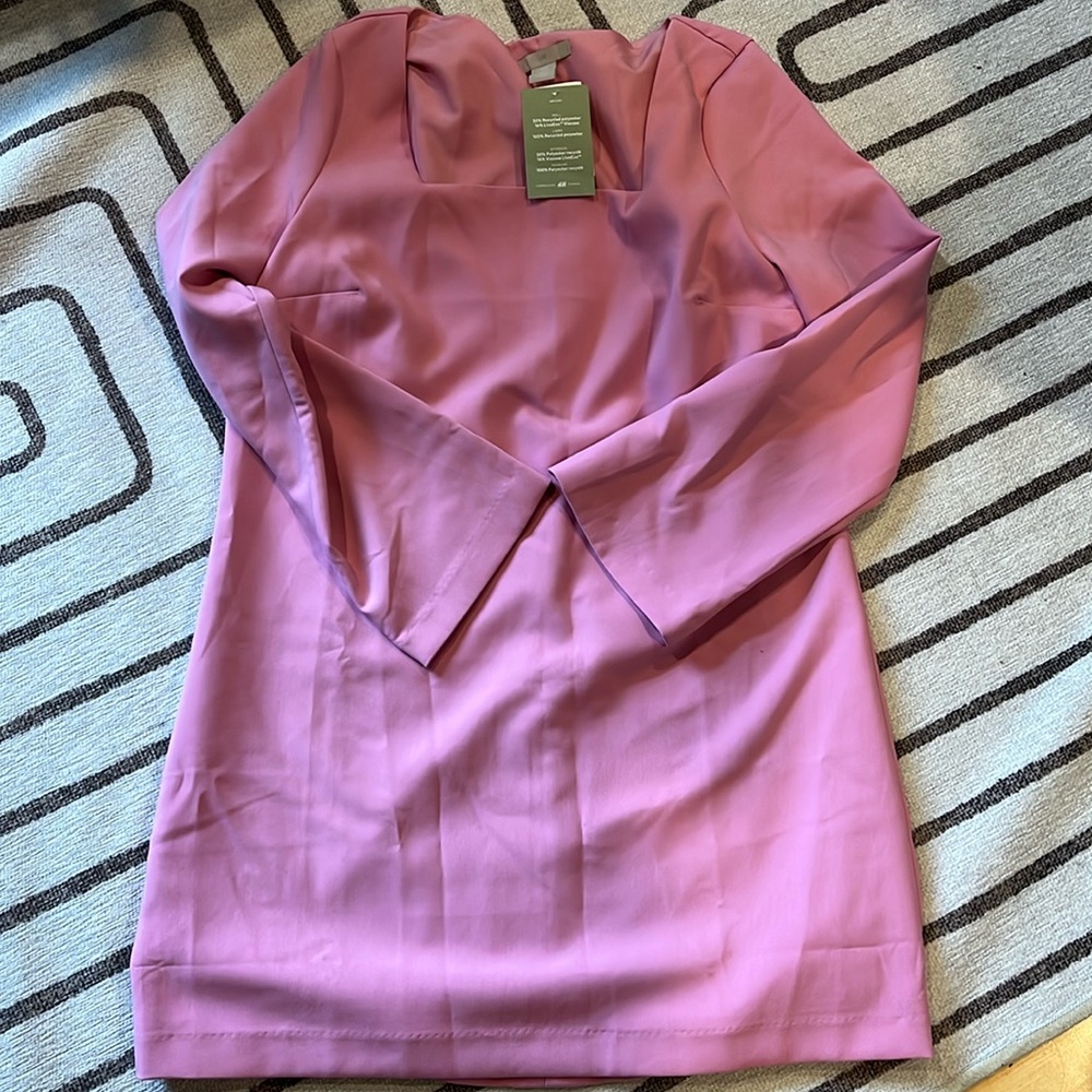 H&M pink bell sleeved dress